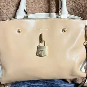 Dana Buchman Cream and White Satchel